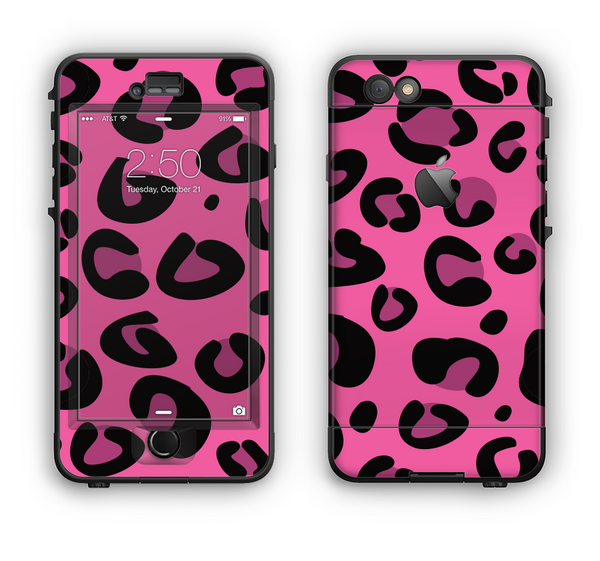 The Pink Vector Cheetah Print Apple iPhone 6 Plus LifeProof Nuud Case Skin Set