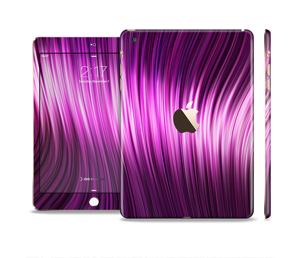 The Pink Vector Swirly HD Strands Full Body Skin Set for the Apple iPad Mini 3