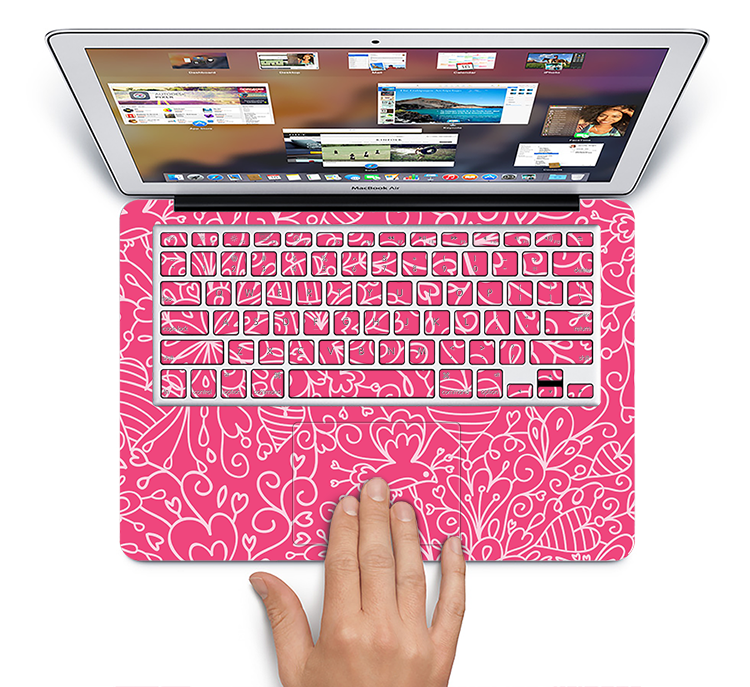 The Pink White Abstract Illustration V3 Skin Set for the Apple