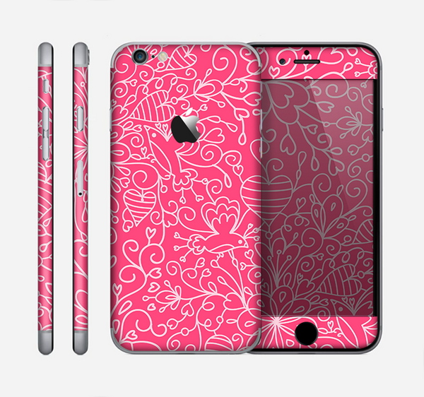The Pink & White Abstract Illustration V3 Skin for the Apple iPhone 6