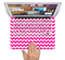 The Pink & White Chevron Pattern Skin Set for the Apple MacBook Pro 13" with Retina Display