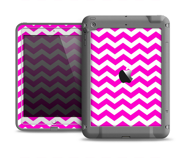 The Pink & White Chevron Pattern Apple iPad Air LifeProof Fre Case Skin Set