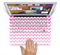 The Pink & White Ombre Chevron Pattern Skin Set for the Apple MacBook Pro 13" with Retina Display