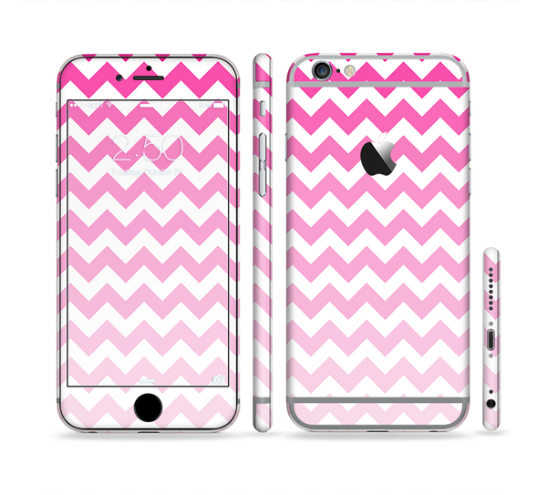 The Pink & White Ombre Chevron Pattern Sectioned Skin Series for the Apple iPhone 6s Plus