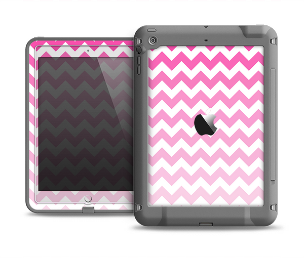 The Pink & White Ombre Chevron Pattern Apple iPad Air LifeProof Fre Case Skin Set