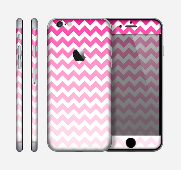 The Pink & White Ombre Chevron Pattern Skin for the Apple iPhone 6