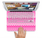 The Pink & White Ombre Chevron V2 Pattern Skin Set for the Apple MacBook Pro 13" with Retina Display