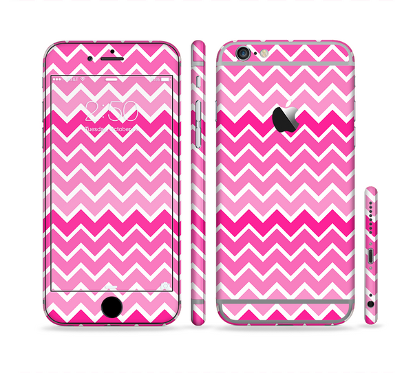 The Pink & White Ombre Chevron V2 Pattern Sectioned Skin Series for the Apple iPhone 6s Plus