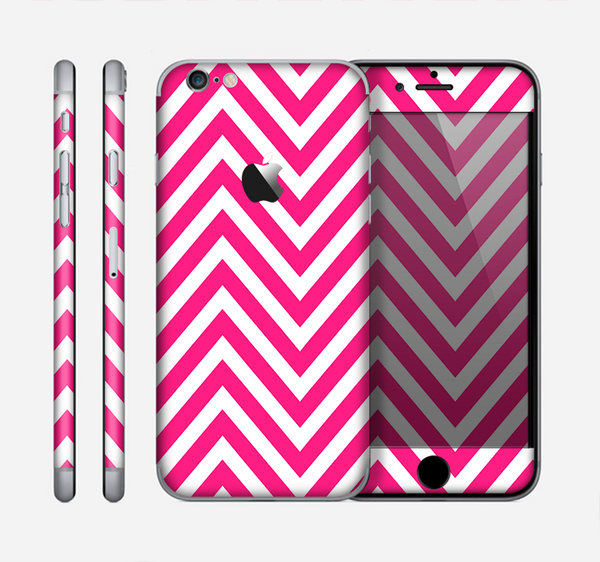 The Pink & White Sharp Chevron Pattern Skin for the Apple iPhone 6