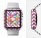 The Pink & White Sharp Glitter Print Chevron Full-Body Skin Kit for the Apple Watch