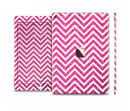The Pink & White Sharp Glitter Print Chevron Skin Set for the Apple iPad Pro