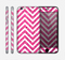 The Pink & White Sharp Glitter (Print) Chevron Skin for the Apple iPhone 6