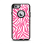 The Pink & White Vector Zebra Print Apple iPhone 6 Otterbox Defender Case Skin Set