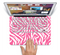 The Pink & White Vector Zebra Print Skin Set for the Apple MacBook Pro 13" with Retina Display