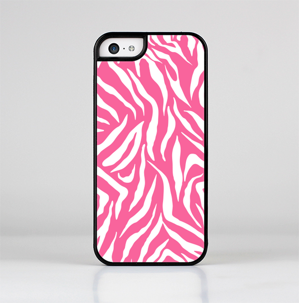 The Pink & White Vector Zebra Print Skin-Sert for the Apple iPhone 5c Skin-Sert Case