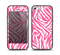 The Pink & White Vector Zebra Print Skin Set for the iPhone 5-5s Skech Glow Case