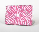 The Pink & White Vector Zebra Print Skin Set for the Apple MacBook Pro 15" with Retina Display