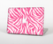 The Pink & White Vector Zebra Print Skin Set for the Apple MacBook Pro 13" with Retina Display