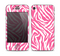 The Pink & White Vector Zebra Print Skin for the Apple iPhone 4-4s