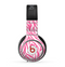 The Pink & White Vector Zebra Print Skin for the Beats by Dre Pro Headphones
