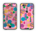 The Pink With Vector Color Treats Apple iPhone 6 Plus LifeProof Nuud Case Skin Set