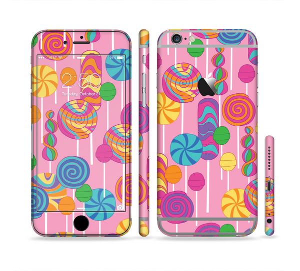 The Pink With Vector Color Treats Sectioned Skin Series for the Apple iPhone 6s