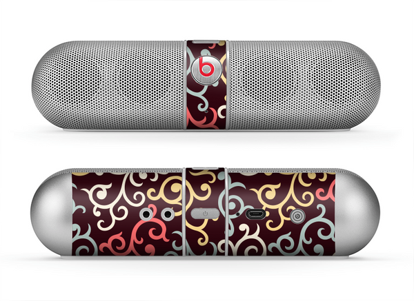 The Pink, Yellow and Blue Vector Swirls Skin for the Beats by Dre Pill Bluetooth Speaker