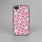 The Pink and Black Vector Floral Pattern Skin-Sert for the Apple iPhone 4-4s Skin-Sert Case