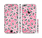 The Pink and Black Vector Floral Pattern Sectioned Skin Series for the Apple iPhone 6 Plus