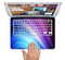 The Pink and Blue Glowing Neon Wave Skin Set for the Apple MacBook Pro 15" with Retina Display