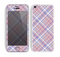 The Pink and Blue Layered Plaid Pattern V4 Skin for the Apple iPhone 5c