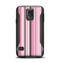 The Pink and Brown Fashion Stripes Samsung Galaxy S5 Otterbox Commuter Case Skin Set