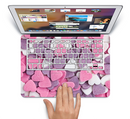 The Pink and Purple Candy Hearts Skin Set for the Apple MacBook Pro 13" with Retina Display