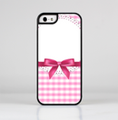 The Pink and White Plaid with Lace and Ribbon Skin-Sert for the Apple iPhone 5-5s Skin-Sert Case