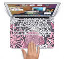 The Pink and White Solid Flowers Skin Set for the Apple MacBook Air 13"
