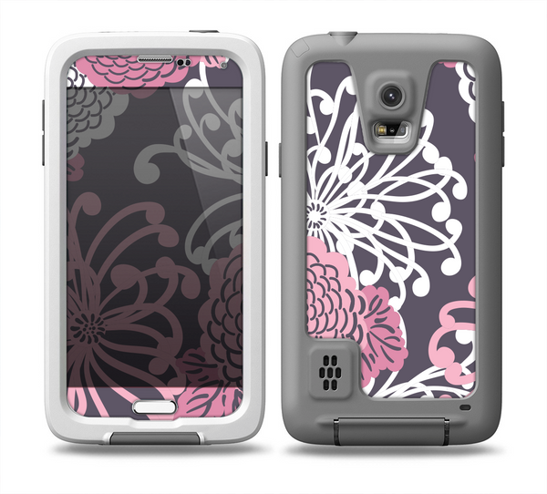 The Pink and White Solid Flowers Skin Samsung Galaxy S5 frē LifeProof Case