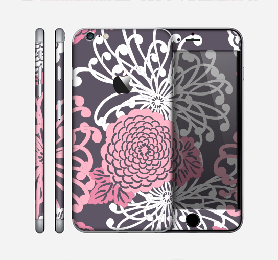 The Pink and White Solid Flowers Skin for the Apple iPhone 6 Plus