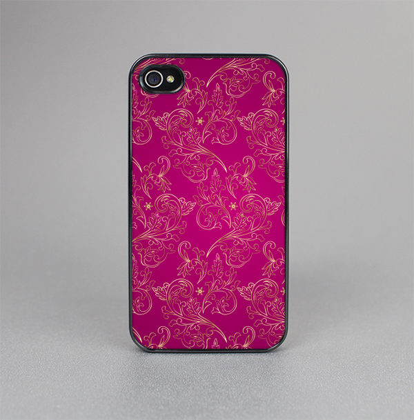 The Pink and Yellow Floral Vine Pattern Skin-Sert for the Apple iPhone 4-4s Skin-Sert Case
