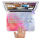 The Pink to Blue Faded Color Floral Skin Set for the Apple MacBook Pro 15" with Retina Display