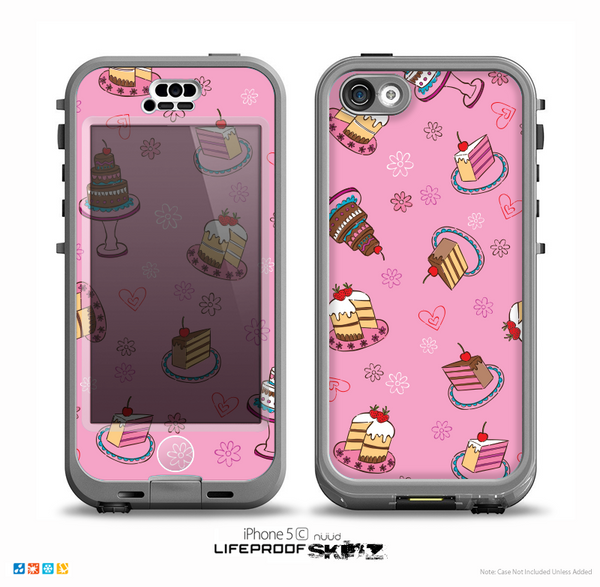 The Pink with Yummy Cakes Skin for the iPhone 5c nüüd LifeProof Case