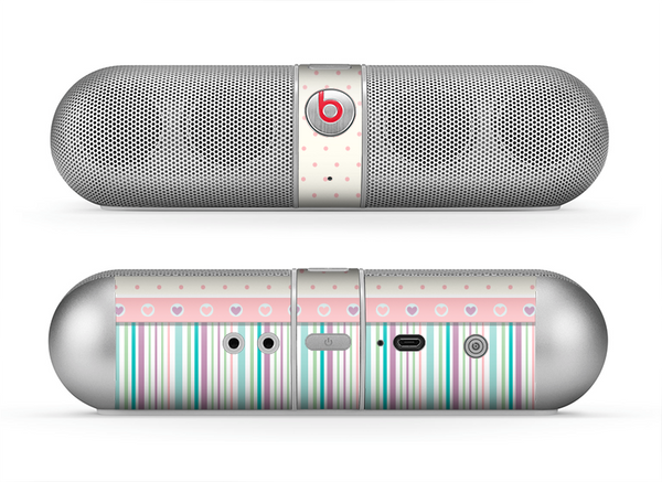 The Polka Dots with Green and Purple Stripes Skin for the Beats by Dre Pill Bluetooth Speaker