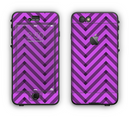 The Purple & Black Sketch Chevron Apple iPhone 6 Plus LifeProof Nuud Case Skin Set