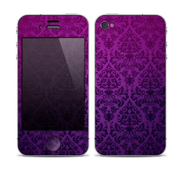 The Purple Delicate Foliage Pattern Skin for the Apple iPhone 4-4s