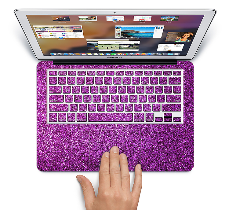The Purple Glitter Ultra Metallic Skin Set for the Apple MacBook Pro 13" with Retina Display