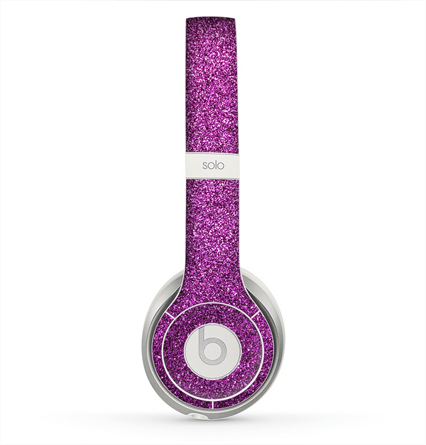 The Purple Glitter Ultra Metallic Skin for the Beats by Dre Solo 2 Headphones