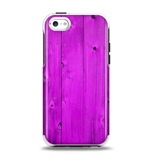 The Purple Highlighted Wooden Planks Apple iPhone 5c Otterbox Symmetry Case Skin Set