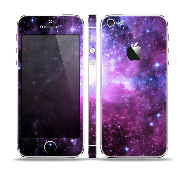 The Purple Space Neon Explosion Skin Set for the Apple iPhone 5