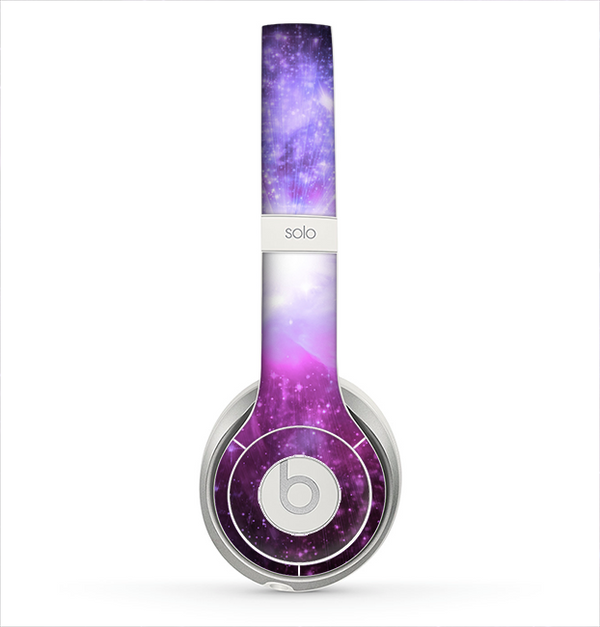 The Purple Space Neon Explosion Skin for the Beats by Dre Solo 2 Headphones
