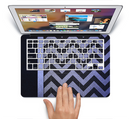 The Purple Textured Chevron Pattern Skin Set for the Apple MacBook Pro 13" with Retina Display