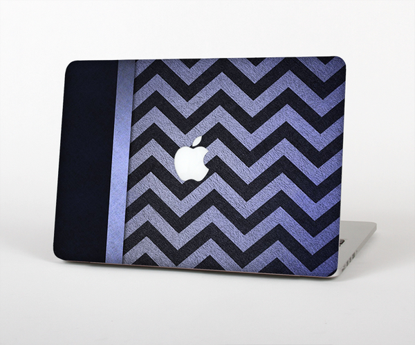 The Purple Textured Chevron Pattern Skin Set for the Apple MacBook Pro 15" with Retina Display